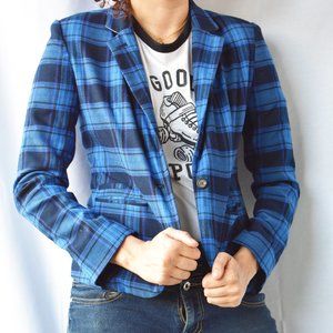 Blue checked blazer